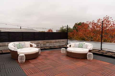 Rooftop deck with comfortable seating
