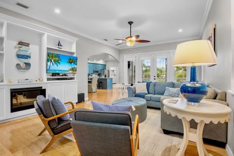 Bright living space with smart TV