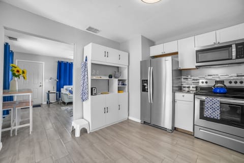 Indoors, Floor, Flooring, Kitchen, Microwave