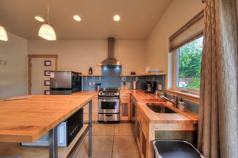Beautiful kitchen with custom butcher block counters