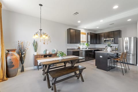 Open concept with quick access from dining space to kitchen