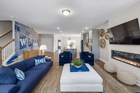 Spacious living room for group gatherings—one of two living areas.