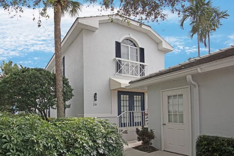 Exterior entrance to unit and garage