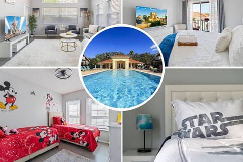 Have fun with the whole family at this comfortable, stylish, and centrally-located place with everything you need right in the area and only 8 miles to Disney! This townhome hosts up to 8 total guests with 4 bedrooms and 3 baths.Free resort Access!