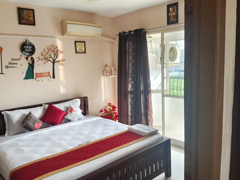 balcony attached with Bedroom provides street view and view of airport