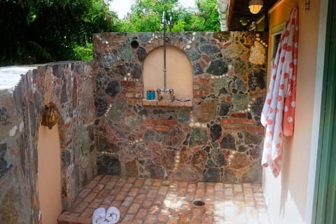 Caribbean Stone Outdoor shower (similar for both Guest House Upper Rooms)