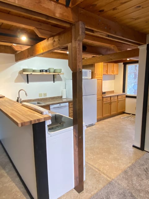 Open kitchen and high counter for buffet or snacks