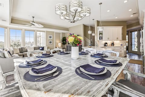 Open floor plan with beautiful marsh views from kitchen & living room