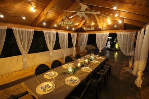Outdoor banquet area