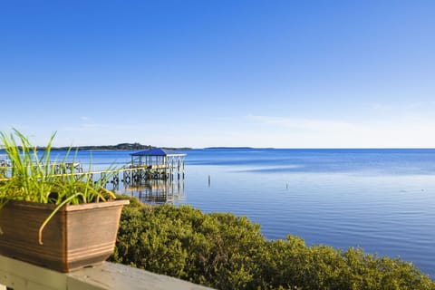 The view from the wrap around deck on the upper level