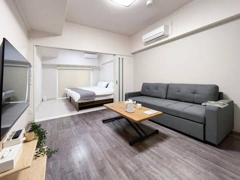 Bedroom and living room view