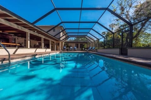 Jump into pure relaxation in our screened sparkling pool.