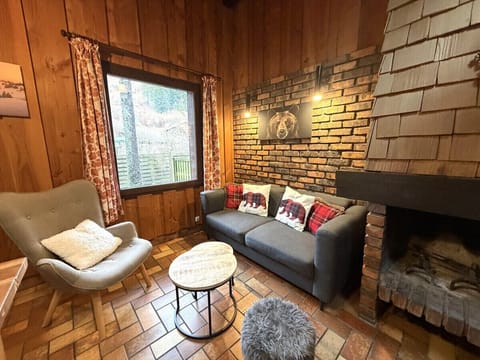 Living room with fireplace