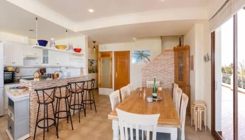 Inside dining area next to kitchen