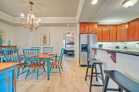 Barstool seating and dining area.