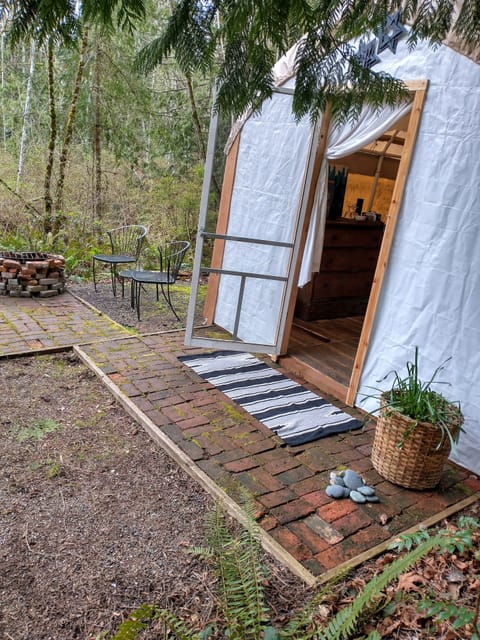 front entrance and brick patio