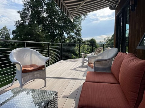 View the Adirondacks and green mountains from the deck.