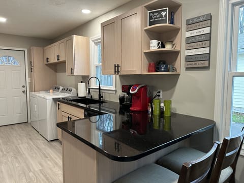 On premises washer and dryer and laundry supplies 