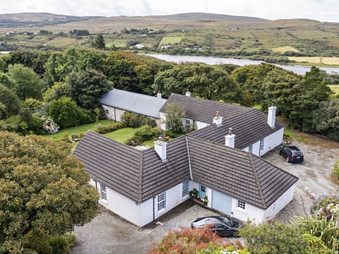 Aerial view with Garraunbaun Loch in the background