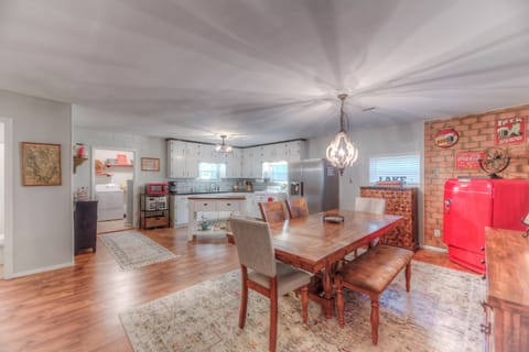 Open kitchen and dining area