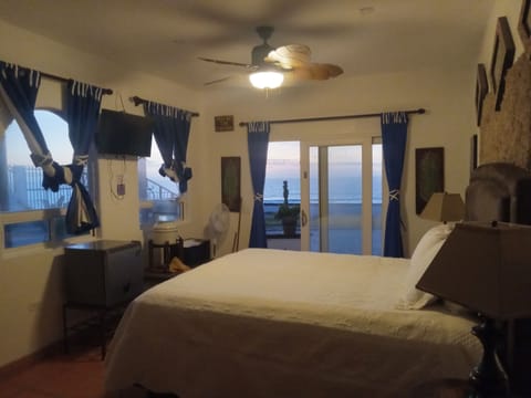 king bed with ocean views