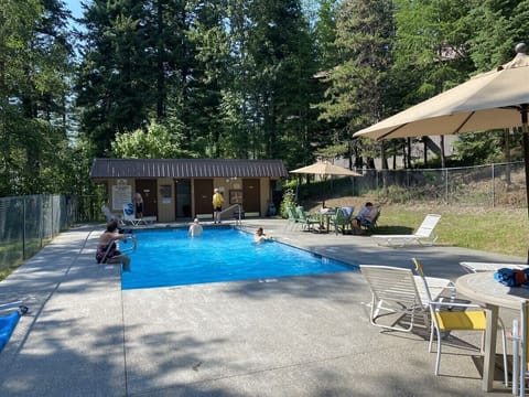 Ptarmigan Village Outdoor pool with changing rooms