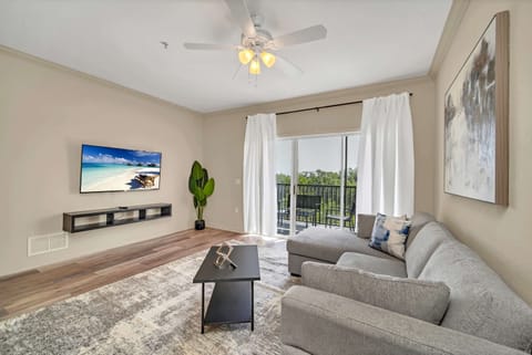 Inviting living room with smart TV