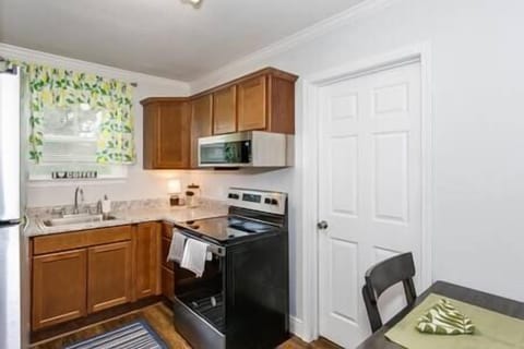 Kitchen with Stove and Microwave