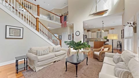 Family room looking into kitchen