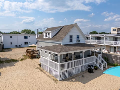 Beautiful wrap around porch to view the ocean. 