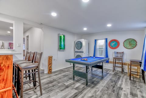 Pool table with bar area
