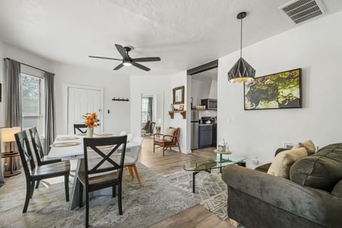 The living room offers a cozy atmosphere perfect for quiet nights or intimate conversations