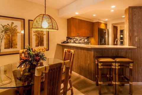 Dining Table and Bar Seating.