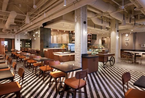 Start your morning with coffee in this stylish dining space.