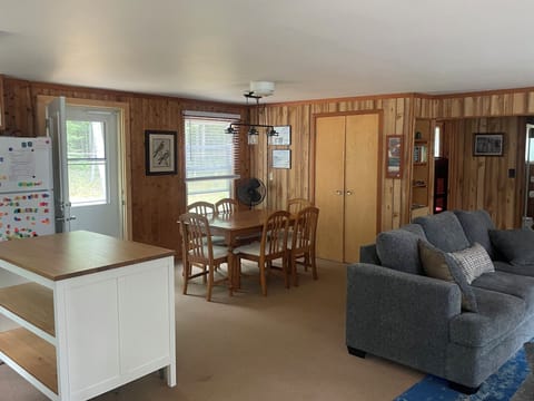 Kitchen (left), dining room (front), living room (right)