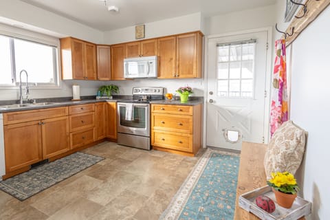 Kitchen with all cooking utensils.