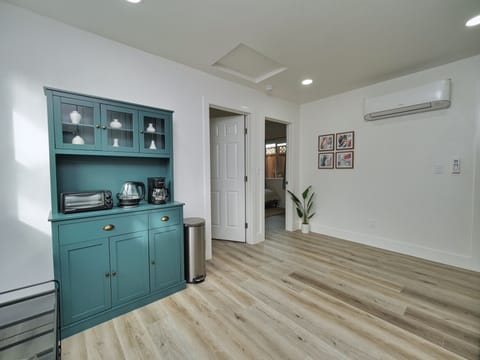 Start your day right with a cup of coffee from our well-equipped kitchen.