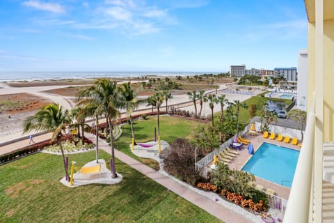 Gulf Front View from Balcony of South Beach 503 on Treasure Island.
