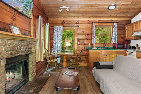 Relax fireside with mountain air, rustic charm, and total comfort.