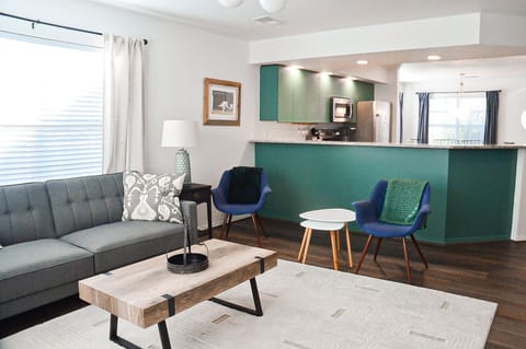 Stretch out in the spacious living room.