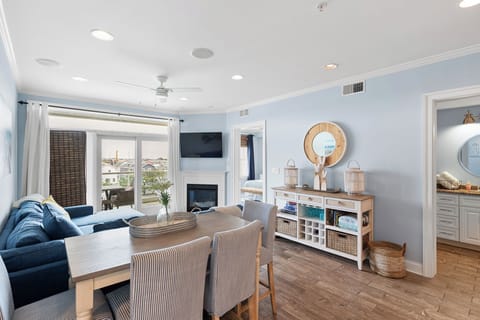 Dining area and living room