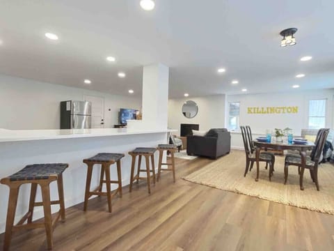 Stylish quartz countertops add a touch of elegance to the kitchen.