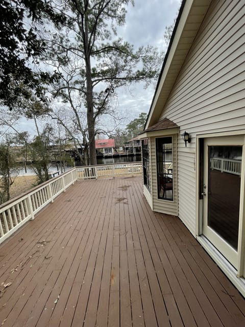 The house includes nearly one thousand square feet of outdoor deck.
