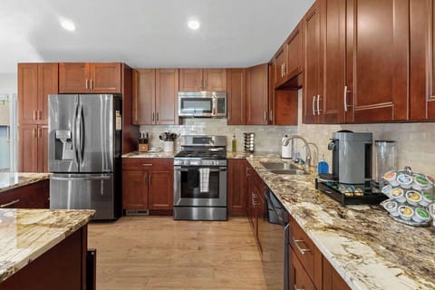 All stainless steel appliances.