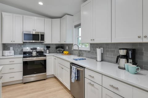 The kitchen is well-stocked and inviting.