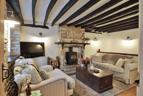 Super cosy lounge with log burner and smart TV