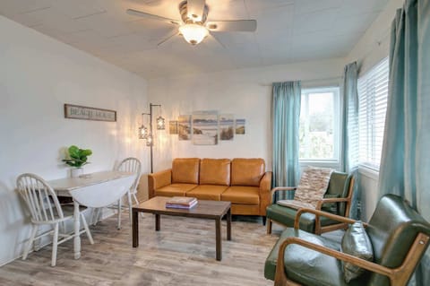 Stylish living room with multiple seating options