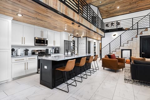 Kitchen with bar seating