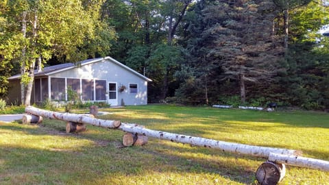 Large yard in front of the cabin