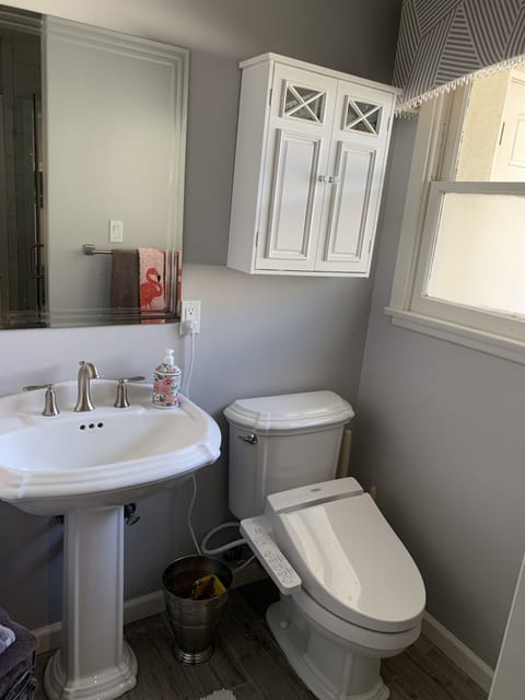 Bathroom with bidet style toilet